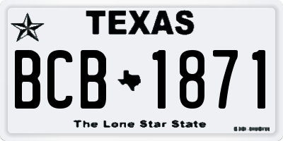 TX license plate BCB1871