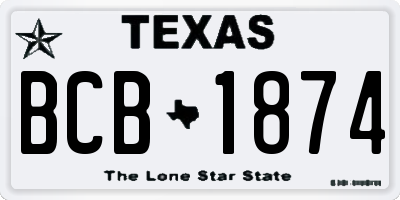 TX license plate BCB1874