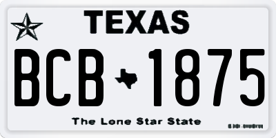 TX license plate BCB1875