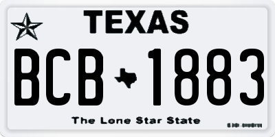 TX license plate BCB1883