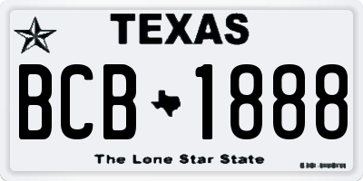 TX license plate BCB1888
