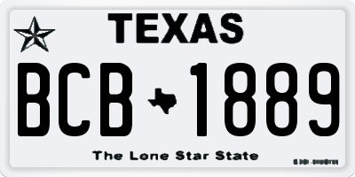 TX license plate BCB1889