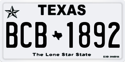 TX license plate BCB1892