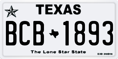 TX license plate BCB1893