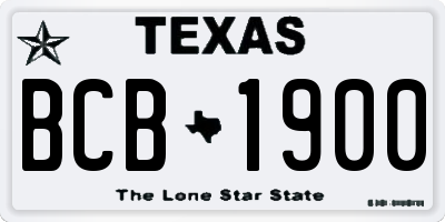 TX license plate BCB1900