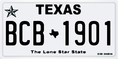 TX license plate BCB1901