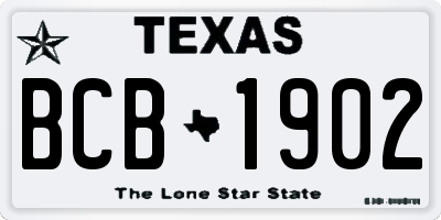 TX license plate BCB1902