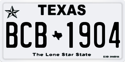 TX license plate BCB1904