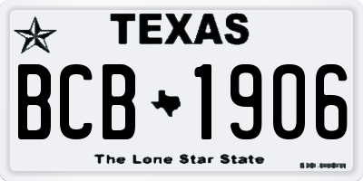 TX license plate BCB1906