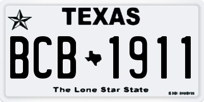 TX license plate BCB1911