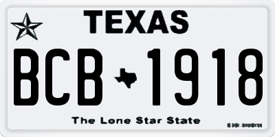 TX license plate BCB1918