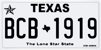 TX license plate BCB1919