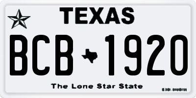 TX license plate BCB1920