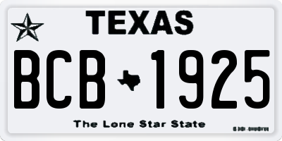 TX license plate BCB1925