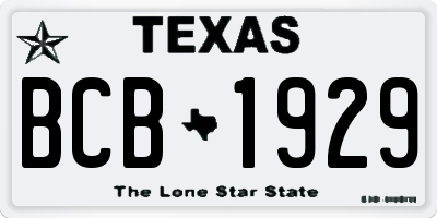 TX license plate BCB1929
