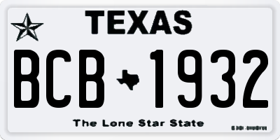TX license plate BCB1932