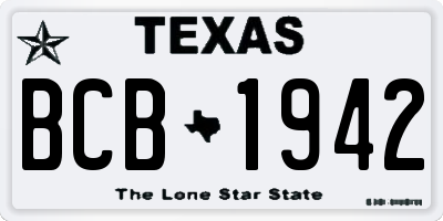 TX license plate BCB1942