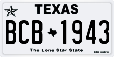 TX license plate BCB1943