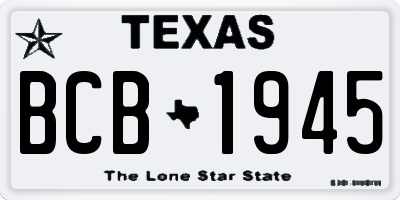 TX license plate BCB1945