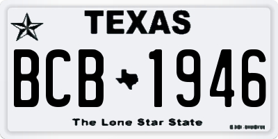 TX license plate BCB1946