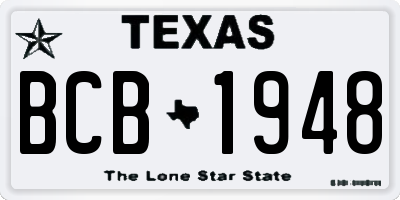 TX license plate BCB1948