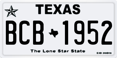 TX license plate BCB1952