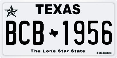 TX license plate BCB1956