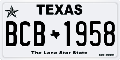 TX license plate BCB1958