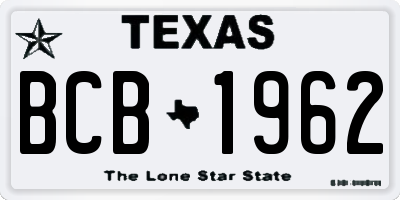 TX license plate BCB1962