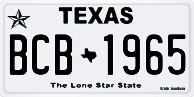TX license plate BCB1965