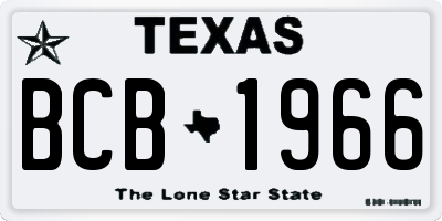 TX license plate BCB1966