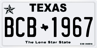 TX license plate BCB1967