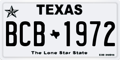 TX license plate BCB1972
