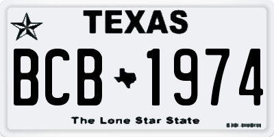 TX license plate BCB1974