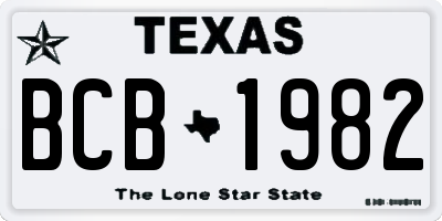 TX license plate BCB1982