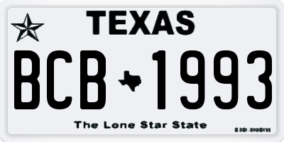 TX license plate BCB1993