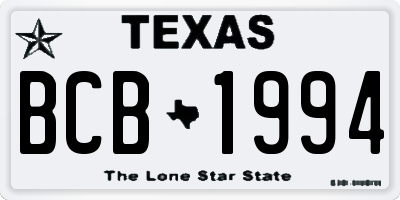 TX license plate BCB1994