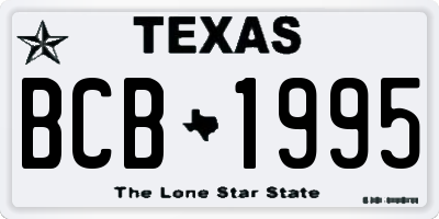 TX license plate BCB1995