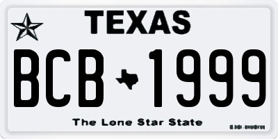 TX license plate BCB1999