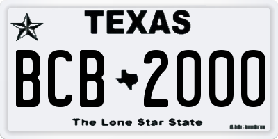 TX license plate BCB2000