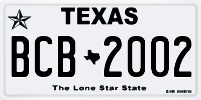 TX license plate BCB2002