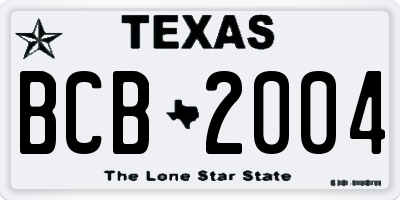 TX license plate BCB2004