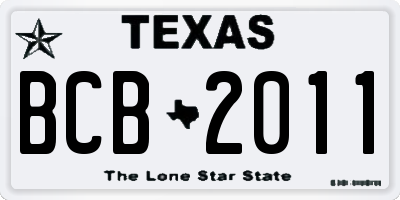 TX license plate BCB2011