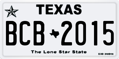 TX license plate BCB2015