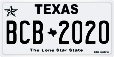 TX license plate BCB2020