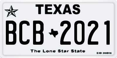 TX license plate BCB2021