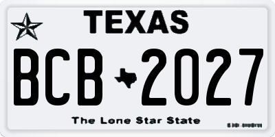 TX license plate BCB2027
