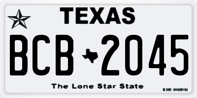 TX license plate BCB2045
