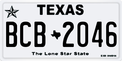 TX license plate BCB2046