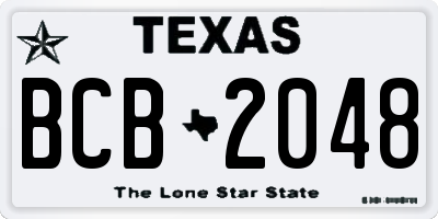 TX license plate BCB2048